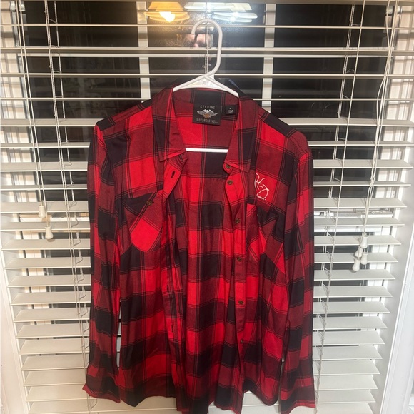 Harley-Davidson Tops - Harley-Davidson Red and Black Plaid Women's Top